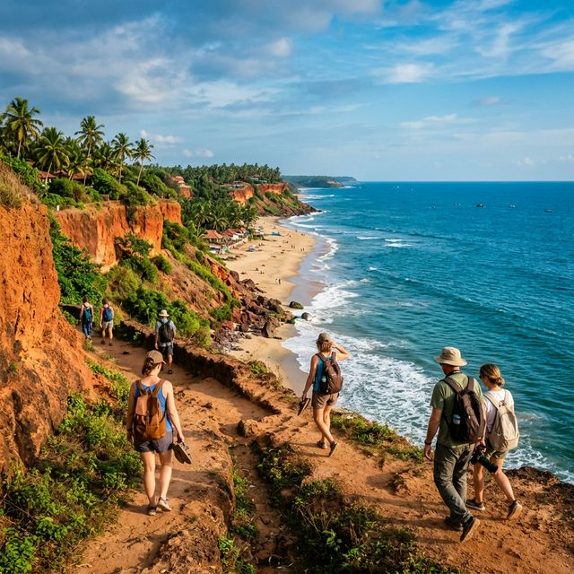 Travelers at Varkala Cliff